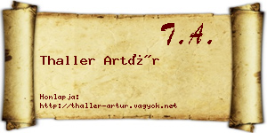 Thaller Artúr névjegykártya